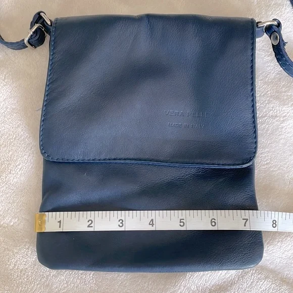 Crossbody bag Navy Italian vegan leather - Picture 5 of 6